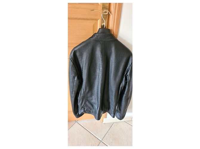 Armani Collezioni Blazer Jacke aus schwarzem Lammleder - Ansicht 3