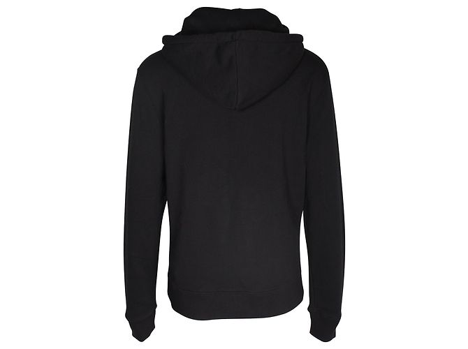 Paco Rabanne Kapuzenpullover mit Kordelzug und Logo-Print aus schwarzer Baumwolle - Ansicht 4