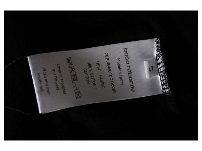 Paco Rabanne Kapuzenpullover mit Kordelzug und Logo-Print aus schwarzer Baumwolle - Ansicht 5