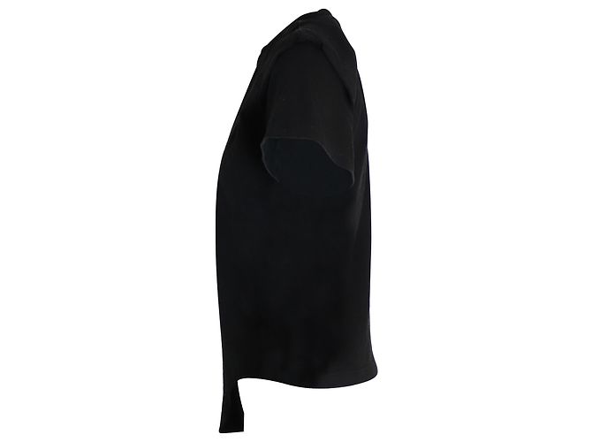Isabel Marant Camiseta acolchoada com nó nos ombros em algodão preto - vista 2