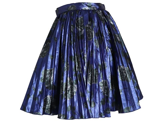 Falda plisada estampada Red Valentino en sintético azul Impresión de pitón - vista 2