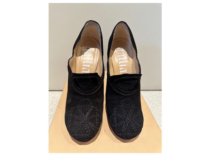 Décolleté Galliano in camoscio nero tacco 13cm - vista 2