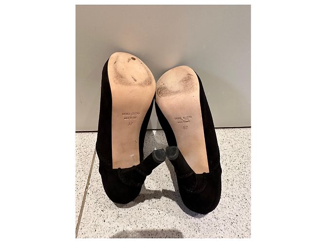 Décolleté Galliano in camoscio nero tacco 13cm - vista 3