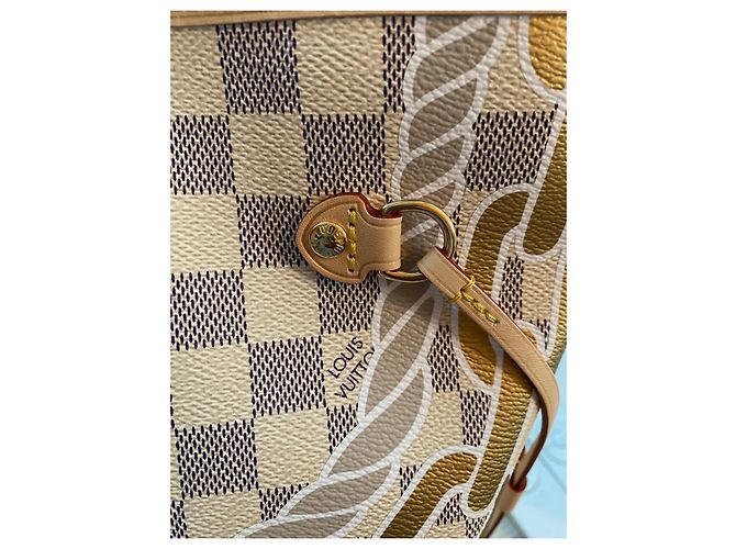 Louis Vuitton Neverfull MM Damier Azur Canvas nautico 2023 Blu - vista 14