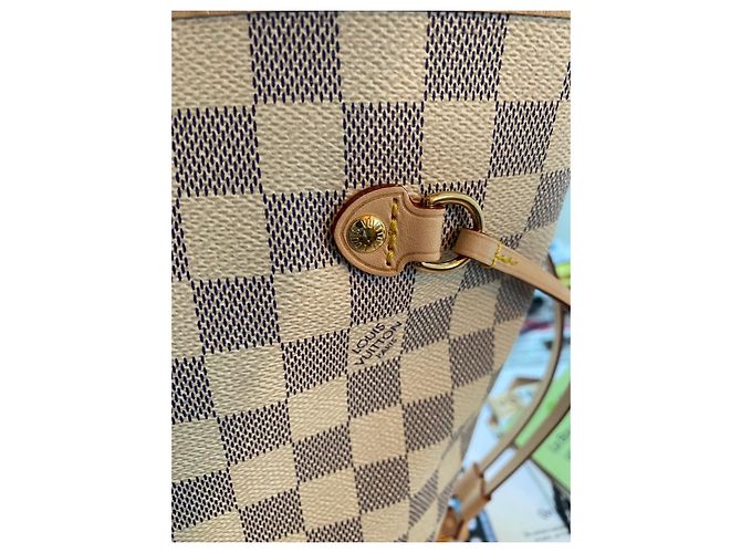 Louis Vuitton Neverfull MM Damier Azur Canvas nautico 2023 Blu - vista 15