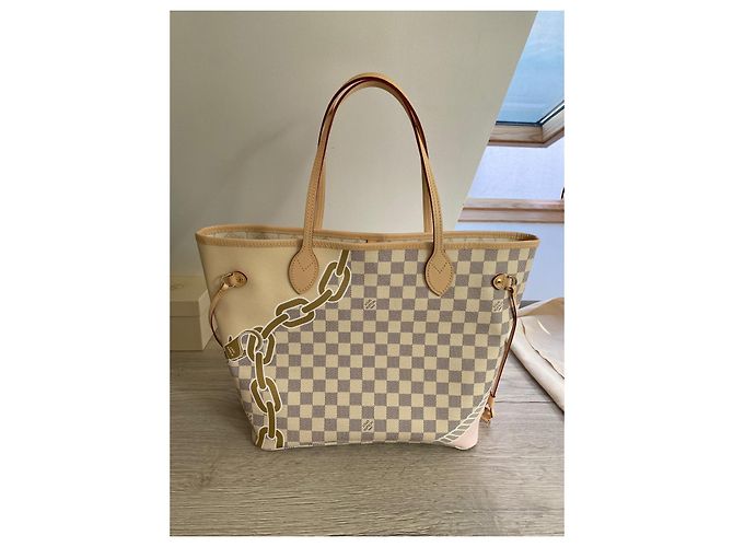 Louis Vuitton Neverfull MM Damier Azur Canvas nautico 2023 Blu - vista 2