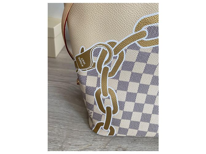 Louis Vuitton Neverfull MM Damier Azur Canvas nautico 2023 Blu - vista 3