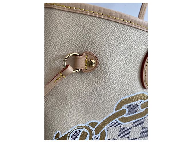 Louis Vuitton Neverfull MM Damier Azur Canvas nautico 2023 Blu - vista 4