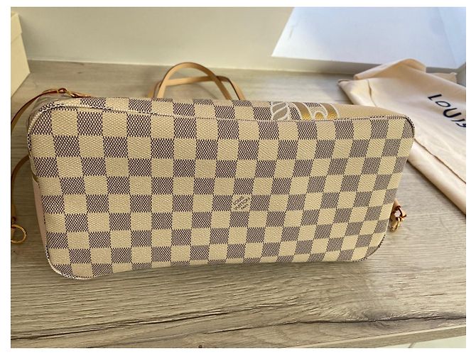 Louis Vuitton Neverfull MM Damier Azur Canvas nautico 2023 Blu - vista 6
