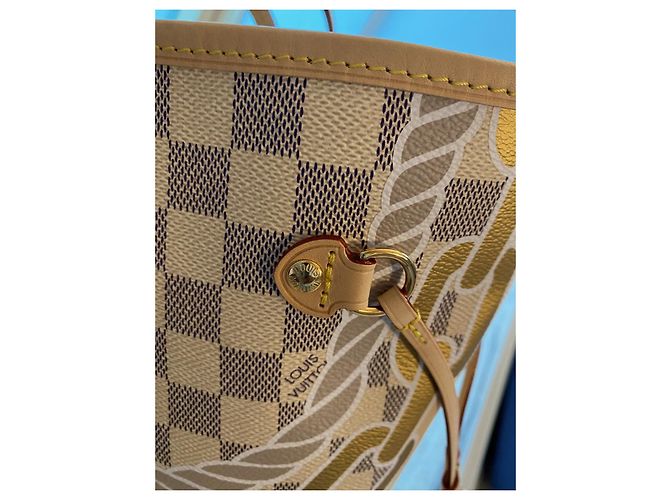 Louis Vuitton Neverfull MM Damier Azur Canvas nautico 2023 Blu - vista 9