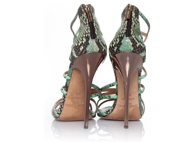 Jimmy Choo, Grüne Python-Gladiator-Sandalen - Ansicht 4