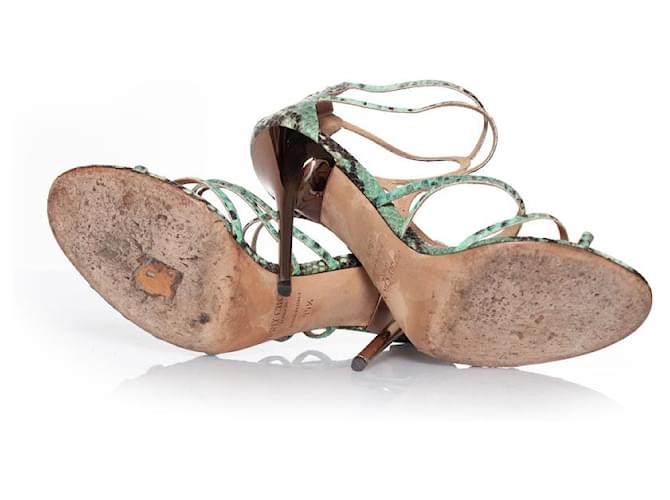 Jimmy Choo, Grüne Python-Gladiator-Sandalen - Ansicht 7