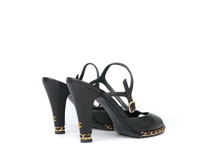 Timeless CHANEL Heels Slingback Schwarz - Ansicht 4