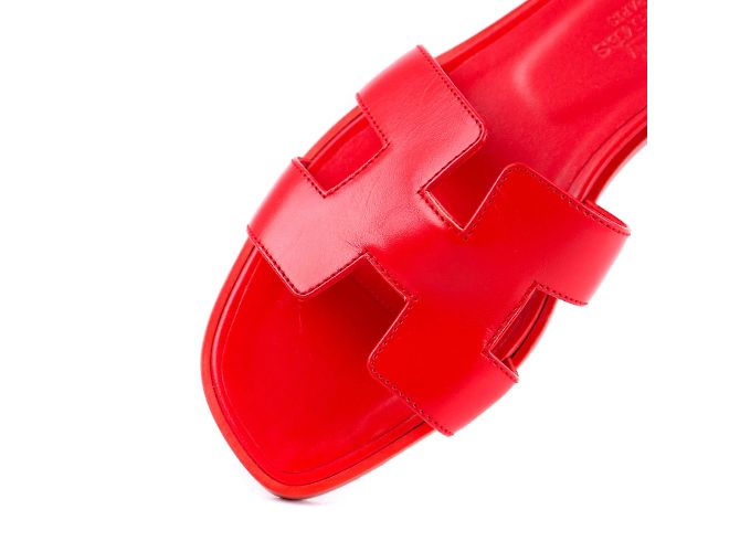 Hermès Sandales HERMES Oran Rouge - vue 4