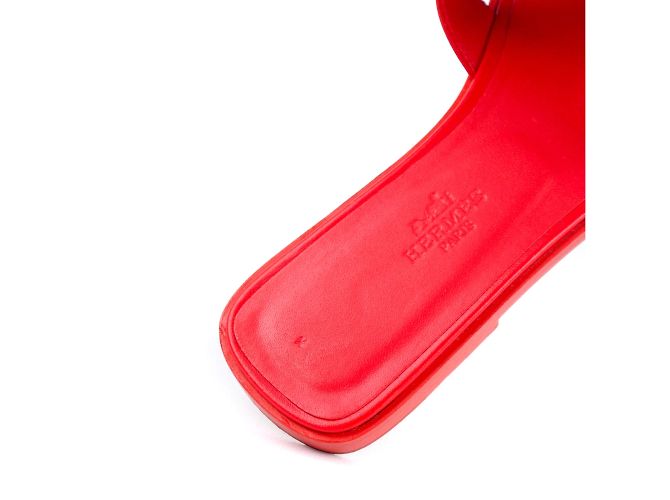 Hermès Sandales HERMES Oran Rouge - vue 5
