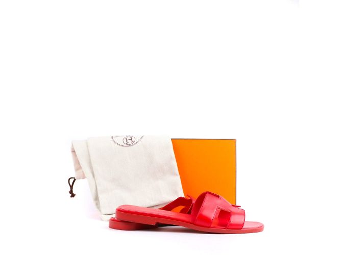 Hermès Sandales HERMES Oran Rouge - vue 6