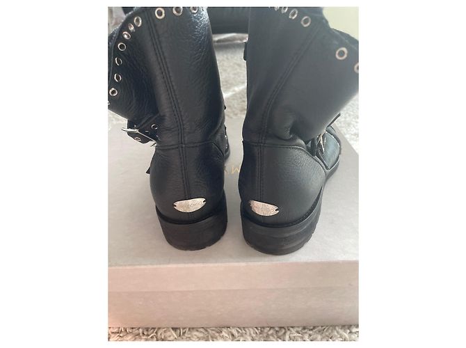 Jimmy Choo Lederstiefel Schwarz Größe 40 - Ansicht 2