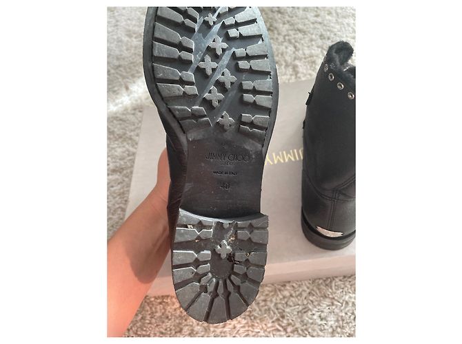 Jimmy Choo Lederstiefel Schwarz Größe 40 - Ansicht 3
