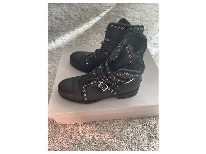 Jimmy Choo Lederstiefel Schwarz Größe 40 - Ansicht 5