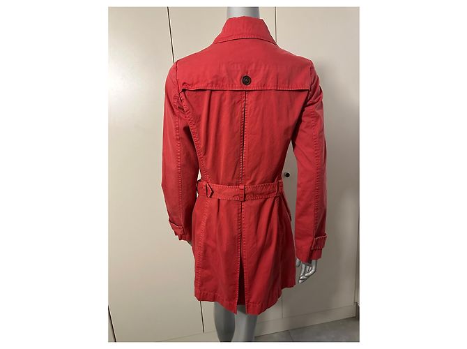 Autre Marque Mar'o Polo Red Cotton Trench Coat Size 36 - view 3