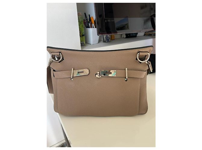 Kaba Hermès Jypsiere 28 Handtasche Grau Leder - Ansicht 10