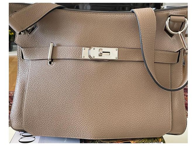 Kaba Hermès Jypsiere 28 Handtasche Grau Leder - Ansicht 2