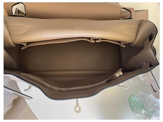 Kaba Hermès Jypsiere 28 Handtasche Grau Leder - Ansicht 4