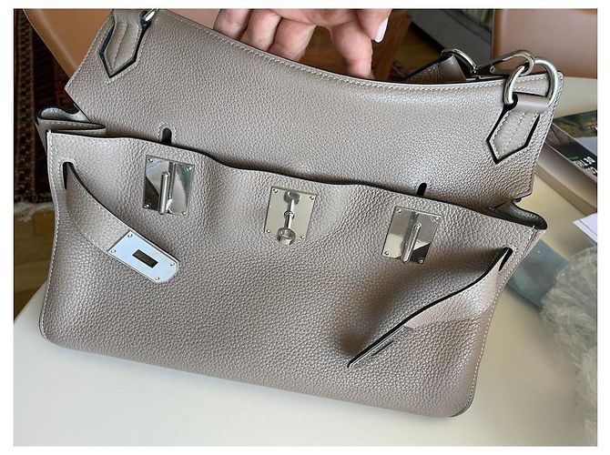 Kaba Hermès Jypsiere 28 Handtasche Grau Leder - Ansicht 5