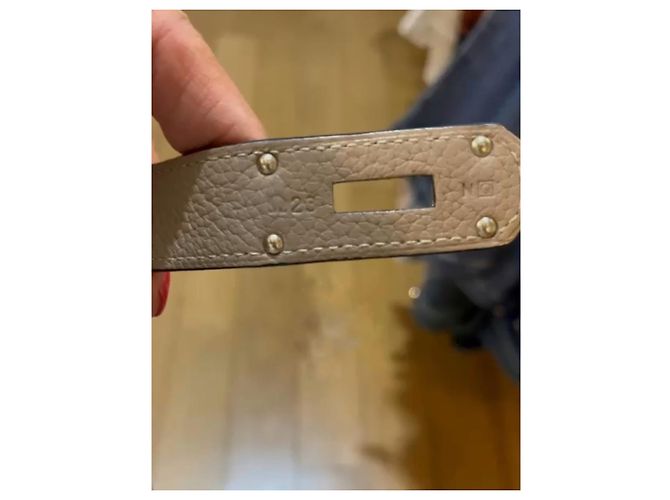 Kaba Hermès Jypsiere 28 Handtasche Grau Leder - Ansicht 8