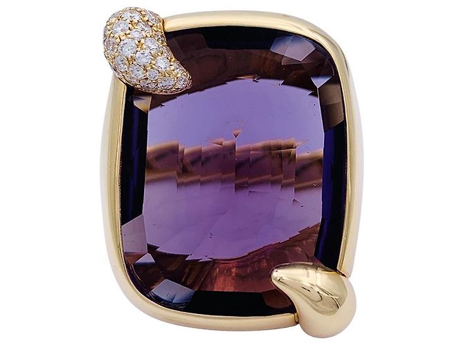 Anel de Pomellato, “Ritrato”, Rosa ouro, Ametista e diamantes. - vista 2