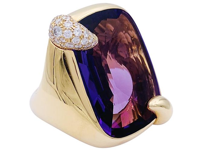 Anel de Pomellato, “Ritrato”, Rosa ouro, Ametista e diamantes. - vista 5