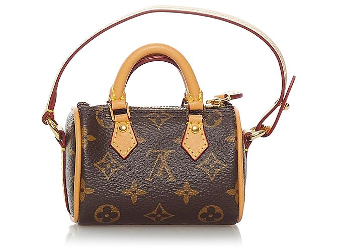 Ciondolo per borsa Speedy micro con monogramma marrone Louis Vuitton - vista 3