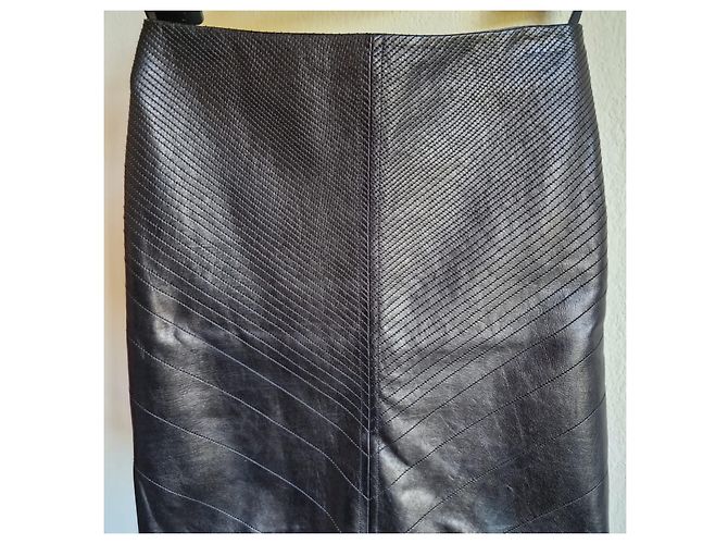 Falda Loewe de cuero negra Negro - vista 2