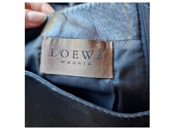 Falda Loewe de cuero negra Negro - vista 3