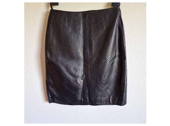 Falda Loewe de cuero negra Negro - vista 4