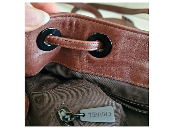Chanel Backpack Light Brown Ostrich Leather - view 7