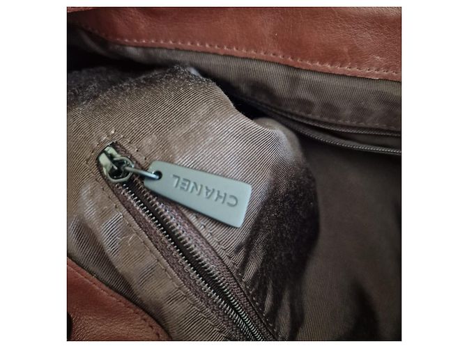 Chanel Backpack Light Brown Ostrich Leather - view 8
