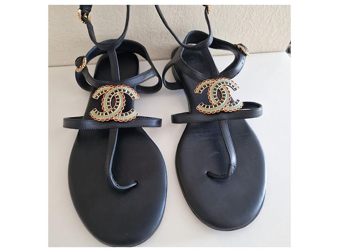Sandali Chanel Egypt in pelle nera Nero - vista 4