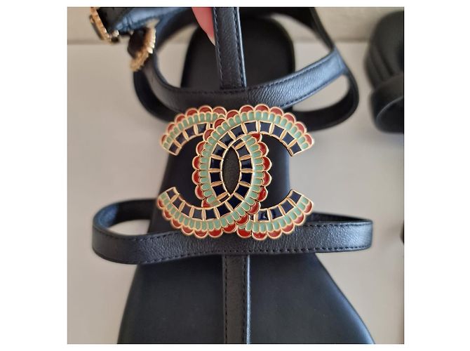 Sandali Chanel Egypt in pelle nera Nero - vista 5