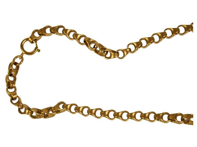 Chloé Chloe Catena lunga in metallo color oro con. Collana con lucchetto con logo - vista 5