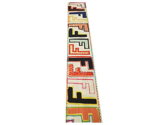 Fendi Mehrfarbiger und weiß beschichteter FF Zucca Wende-Taillengürtel aus Canvas 80/32 NEU Mehrfarben - Ansicht 4