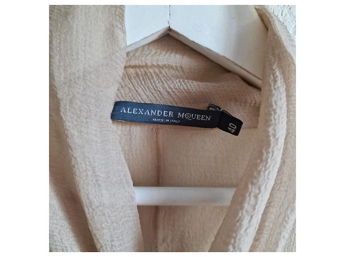 Camicetta di seta Alexander McQueen beige - vista 3