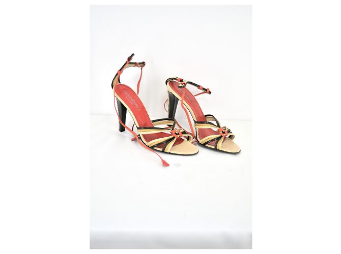 Yves Saint Laurent #yvessaintlaurent #sandals #laceup #heelssandal Multicolore Beige Arancione Crema Cognac Castagno Caramello Cioccolato Marrone scuro - vista 3