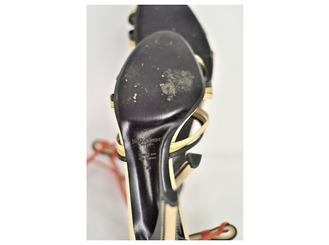 Yves Saint Laurent #yvessaintlaurent #sandals #laceup #heelssandal Multicolore Beige Arancione Crema Cognac Castagno Caramello Cioccolato Marrone scuro - vista 9