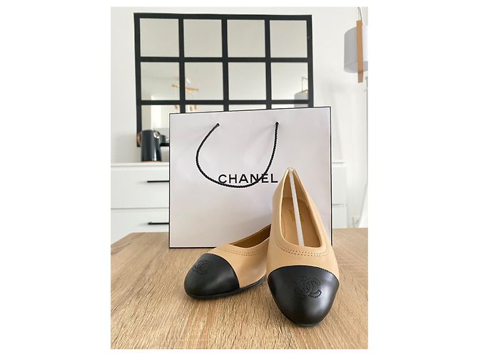 Chanel Ballerine Nero Beige - vista 2