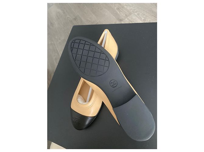 Chanel Ballerine Nero Beige - vista 3