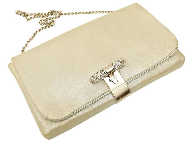 RODO Couro Prata com. Bolsa clutch com fivela de cristal Det. Bolsa de ombro com corrente - vista 6