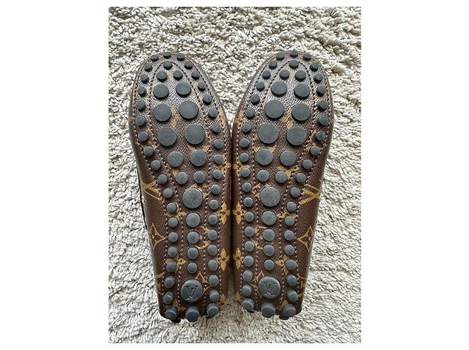 Louis Vuitton Gloria Slipper flach dunkelbraunes Leder - Ansicht 4
