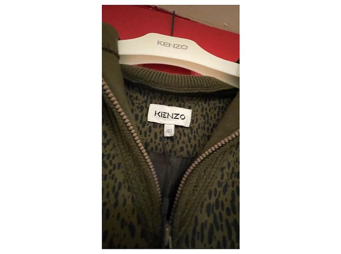 Abito Kenzo Khaki e Nero in Lana e Viscosa Cachi - vista 2