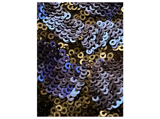 Vera Wang Cocktailkleid mit Pailletten Schwarz Blau - Ansicht 6